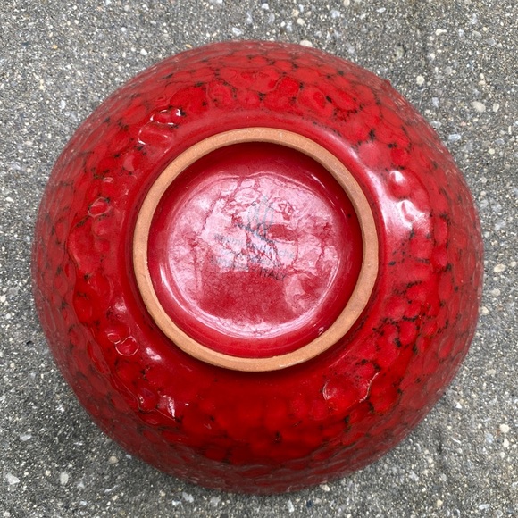 Noemi Ceramiche Umbria Italy PASTA DESSERT SOUP BOWL RED - Picture 3 of 9